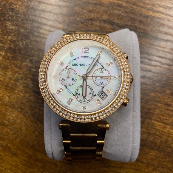 Women’s Michael Kors Rose Gold and Diamond Watch - Picture 1 of 2